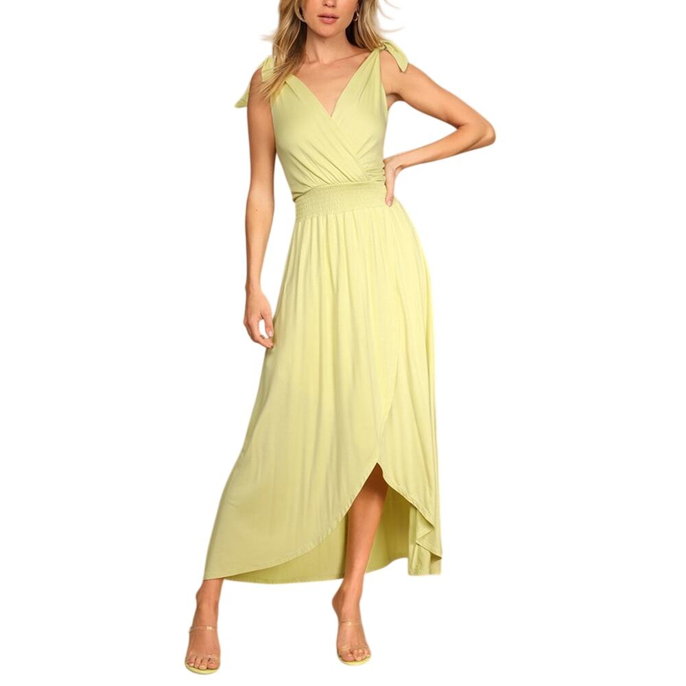 Lulus Elegant Pale Green Tie Strap High Low Dress Size S NWT